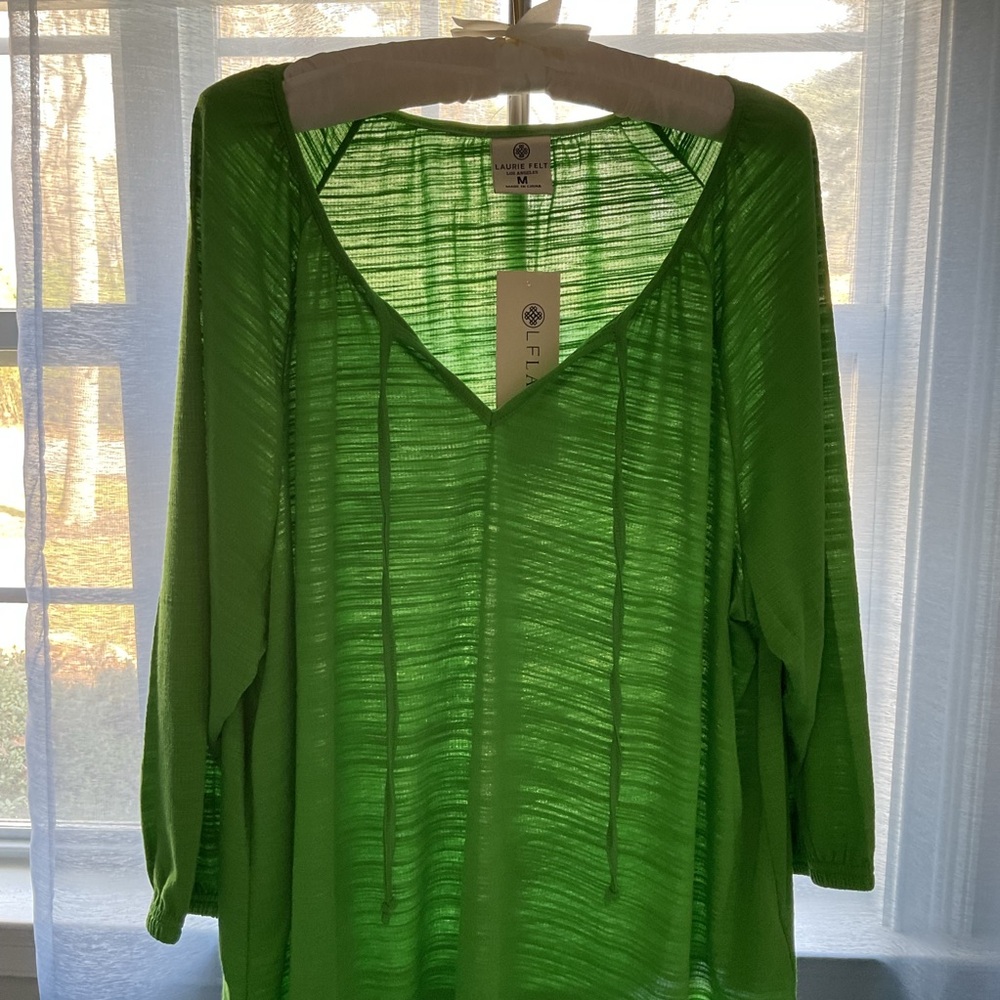 Laurie Felt Vibrant Green Blouse